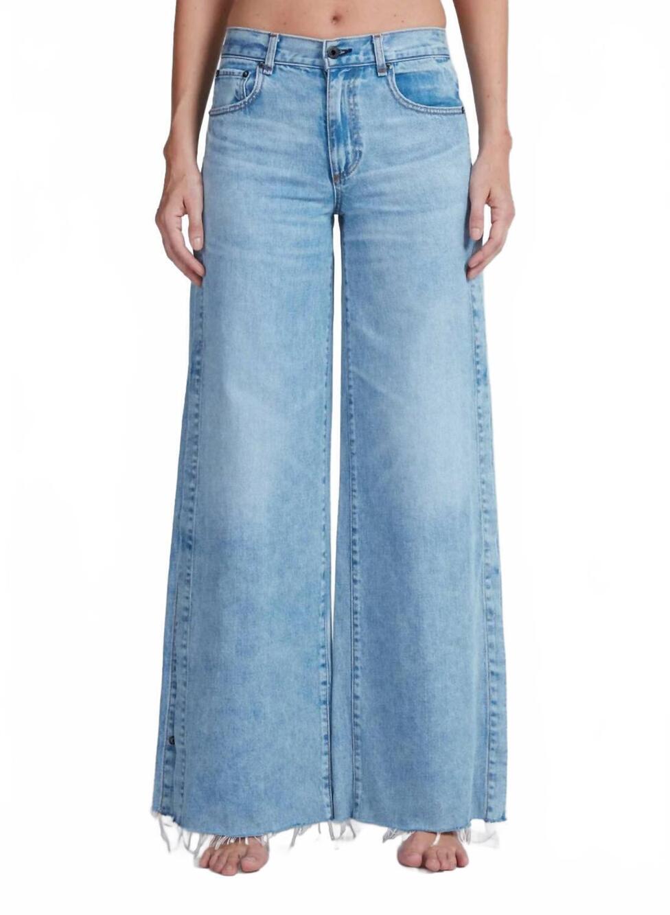 NEW ASKK NY longboarder relaxed wide leg jeans in blondie